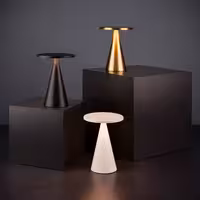 Şarj Edilebilir Masa Lambası - CONE - 3 kademeli kısılabilir - Ø130x180mm - Gold