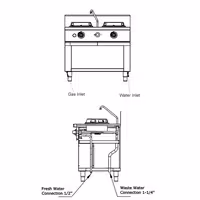Fogão wok a gás - 30kW - 2 queimador(es) - incl. 1 torneira(s)