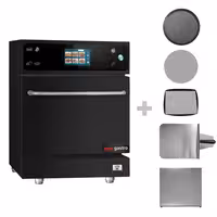 Commercial High Speed Oven - Touchscreen - 3.5kW - Black - Ventless - incl. Pizza Tray, Mesh Basket, Non-stick Baking Tray | 80% Faster Cooking