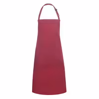 KARLOWSKY | Basic Chef Bib Apron with 2-Section Pocket – Burgundy - 75×90 cm - Poly-Cotton 65/35