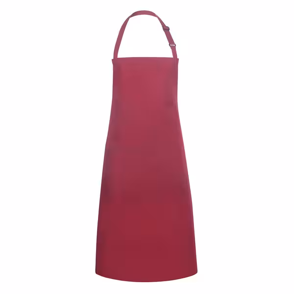 KARLOWSKY | Basic Chef Bib Apron with 2-Section Pocket – Burgundy - 75×90 cm - Poly-Cotton 65/35