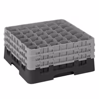 CAMBRO | CAMRACK® - Košara za pranje čaša 1/1 - 36 odjeljaka - Sa 3 produžetka - 500x500 mm - Crna boja