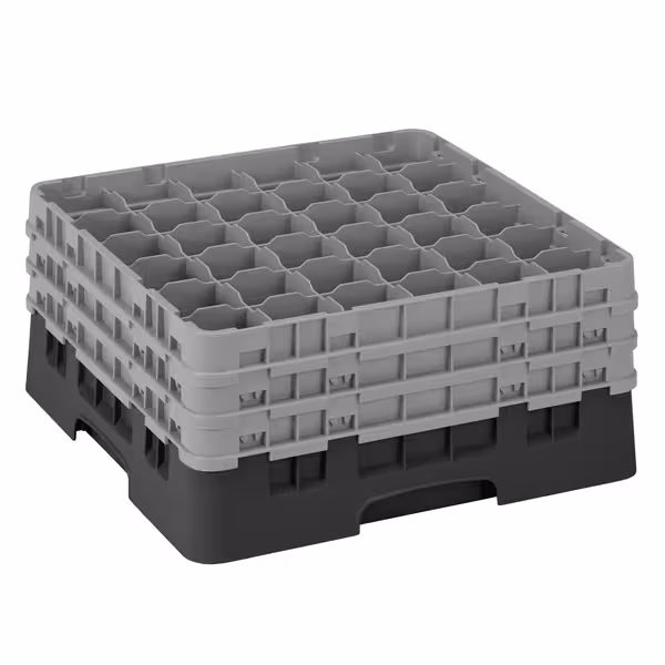 CAMBRO | CAMRACK® – Glasdiskkorg 1/1 – 36 fack – med 3 förlängare – 500x500 mm – Svart