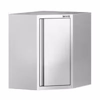 Ugaona zidna ormarić od nehrđajućeg čelika – 700 x 700 mm – sa krilnim vratima – visina: 800 mm