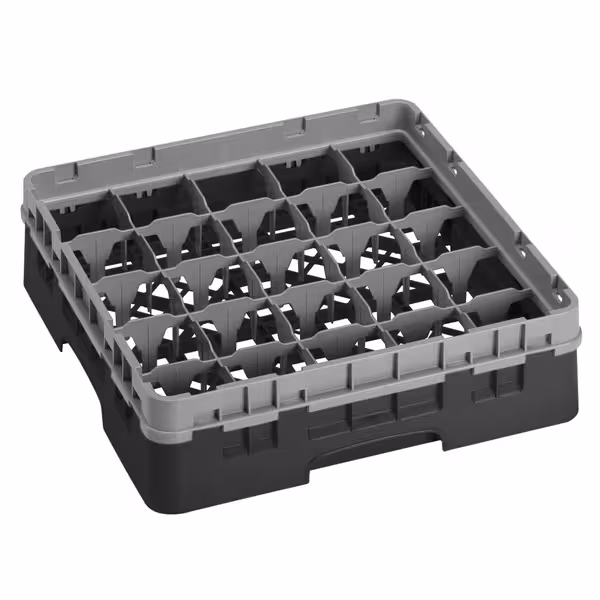 CAMBRO | CAMRACK® – Glasdiskkorg 1/1 – 25 fack – med 1 förlängare – 500x500 mm – Svart