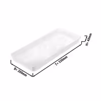 Miska prezentacyjna – prostokątna – tworzywo sztuczne – 530 x 200 x 40 mm – biała