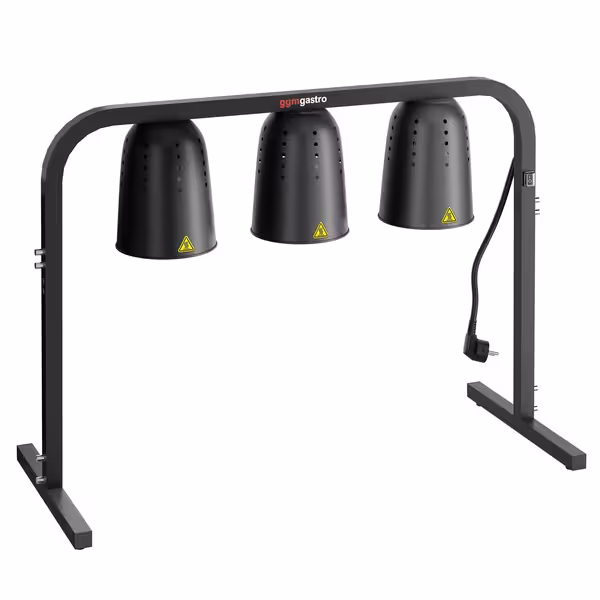 Infracrveni grijaći most s 3 grijaće lampe – 750 W – podesive visine – crna