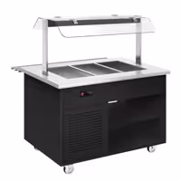 Carrello buffet freddo DANZIG - 1300mm - per 3x GN 1/1 - con scorrivassoio - Nero