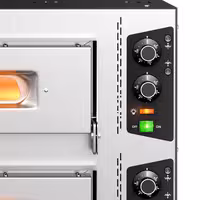 Electric Deck Pizza Oven - Twin Deck - Refractory Stone Deck - 1+1 - Ø 35cm (13.8") - 230V Single Phase | Hardwired - Mechanical Controls - up to 450°C