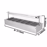 Toplovodna kupka električna ugradbena - 2110 mm - 4,38 kW - 6x GN 1/1