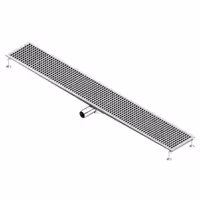 Podni odvod od nehrđajućeg čelika – 2100 x 300 mm – ugradnja u ravnini s podom i bočni izlaz – Ø 70 mm