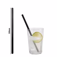(50 adet) Cam Pipet - 200mm - ø 8mm - düz - Siyah Mat - dahil 1 Naylon Temizlik Fırçası