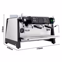 WEGA | Polar – Machine à café expresso – 2 groupes – 5,2 kW – avec compteur de shots – écran tactile – Inox