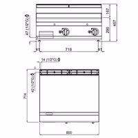 Plită de gătit pe gaz – 13,8 kW – Glatt