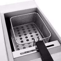 Električna friteza s dva korita - 13+13 L - 9,0 kW - s odvodnom slavinom - stolna