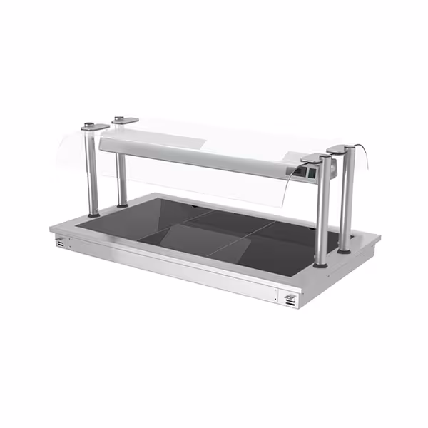 Inbyggd värmeplatta i rostfritt stål - drop-in - 1135 mm - 3x GN 1/1 - 1,35 kW - med hygienskydd i glas