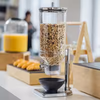 Mısır Gevreği Dispenseri - FRESH+EASY - tekli - Dönme Mekanizması - 1 Plastik Hazne - 4,5L - Paslanmaz Çelik Stand