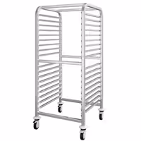 Inox profesionalna kolica za GN plehove - za 17 GN 2/1 - kotači Ø 125 mm (2 s kočnicom)