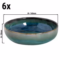 (6 adet) MIAMI - Çukur Tabak - Stoneware, Ø160mm, Yeşil