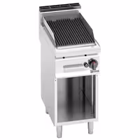 Gas lavasteengrill - 6,9kW - Gietijzeren grillrooster - Staand model - RVS