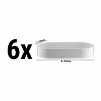 (6 pcs) Dessert Bowl - PERA - Porcelain - 200x90mm - White