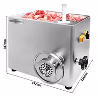Električni stroj za mljevenje mesa – glava 12 - 400 kg/h - 800 W - ploča 4,5 mm - stolni