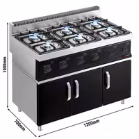 Plinski štednjak - Linija 700 - 1200x700x1000 mm - 36 kW - 6 plamenika - samostojeći