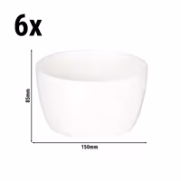 (6 adet) Tatlı / Salata Kasesi - Porselen - Lux - 150ml - yuvarlak - Ø150mm - Elfenbeinweiß