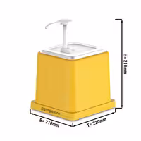 Dispenzer za senf - polipropilen - 2 l - 210x220x210 mm - žuta