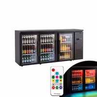 Chłodziarka barowa – 2000 mm – 355 L – z 3 drzwiami szklanymi i oświetleniem LED RGB