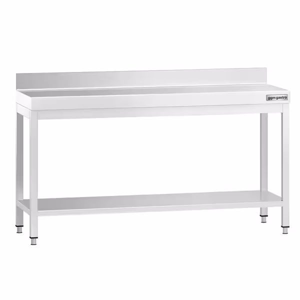 طاولة عمل ستانلس ستيل PREMIUM - 1800x800mm - مع رف سفلي & حاجز خلفي