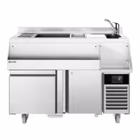 Stół chłodniczy barowy do koktajli i napojów – 1200 mm – 150 L – z 1 drzwiami, 1 szufladą i gniazdem 230 V