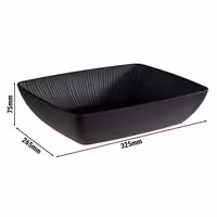 (6 adet) Gastronorm Küvet GN 1/2 - Melamin - NERO - 3,5L - 325x265mm - Derinlik:75mm - Siyah