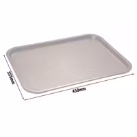 (6 pcs) FAST FOOD Tray - Polypropylene - 450x355mm - Height: 25mm - Brown - non-slip surface
