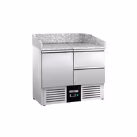 Commercial Pizza Prep Counter - Granite Top PREMIUM - 935x700mm - with 1 doors & 2 drawers