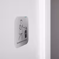 AIR-WOLF | Znak za vrata ''Ženski higijenski otpad'' - Samoljepljiv - Nehrđajući čelik