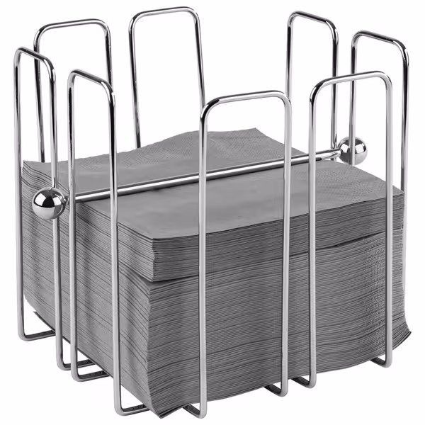 (6 adet) Peçetelik - WIRE - Metal - yaklaşık 150 kokteyl peçetesi - 190x190x190mm - ağırlık çubuğu dahil