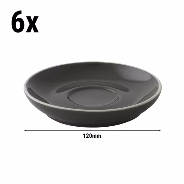 (6 kom) Colors - Tanjurić za kavu - Okrugli - Ø 120 mm - Siva
