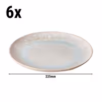 (6 adet) LIGHT BLUE SEA - Düz Tabak - Yuvarlak Düz - Steinzeug, Ø225mm, Mavi