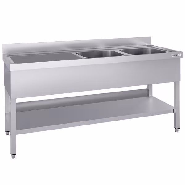 Sudoper ECO - 1800x700 mm - s donjom policom - s 2 koritima - korita desno