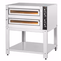 Electric Deck Pizza Oven - Twin Deck - Refractory Stone Deck - 6+6 x Ø 30cm (12") - incl. Base frame