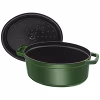 STAUB | Cocotte Oval Enamelled Cast Iron Casserole Dish – 290 mm Oval – Basil Green