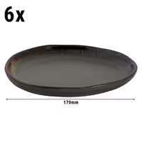(6 adet) DAVIDE - Düz Tabak - Steinzeug, Ø170mm, Kahverengi