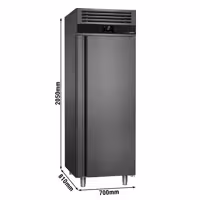 Szafa chłodnicza PREMIUM – stal nierdzewna – GN 2/1 – 700 L – z 1 drzwiami – antracytowa