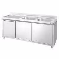 PREMIUM umivaonik – 1800 x 600 mm – s košem za smeće i 2 sudopere na desnoj strani
