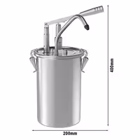 Dispenzer za umake - nehrđajući čelik / kromirani dijelovi - 4,5 l - Ø 180 mm; 200x260x400 mm - einstellbarer Dosierung - s spremnikom