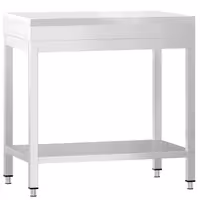 Tavolo da lavoro in acciaio inox PREMIUM - 600x700mm - con ripiano inferiore - con tagliere in polietilene Bianco