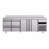 Rashladni pult PREMIUM - 2330x700 mm - 632 l - Ventilirano hlađenje - s 2 vrata - s 4 ladica - Podignuti rub