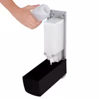 AIR-WOLF | Dozator sapuna & dezinfekcijskog sredstva sa pritisnim gumbom - 1200 ml - Plemeniti čelik - Crna boja