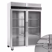 Szafa chłodnicza ECO – stal nierdzewna – 1200 L – z 2 drzwiami szklanymi